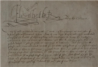 Detail of the Queen Elizabeth letter